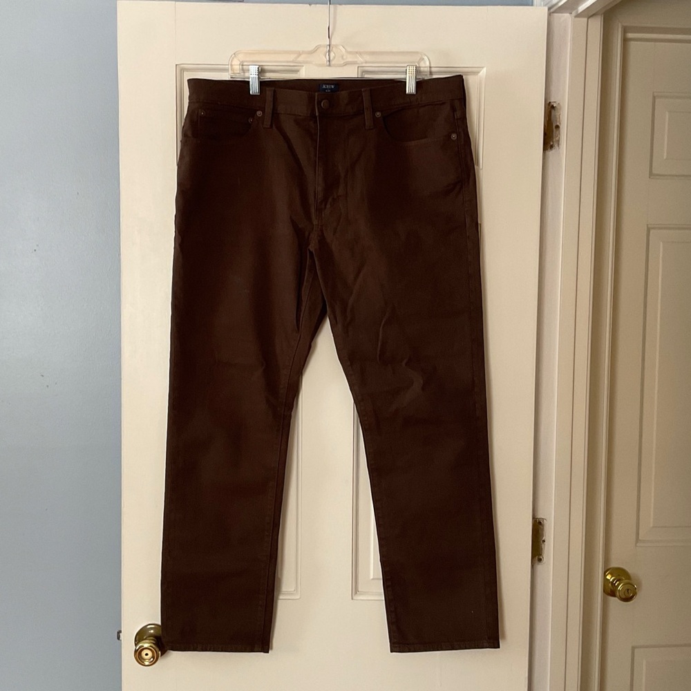 J.Crew Straight-fit garment-dyed five-pocket jean Espresso Brown Men’s 36x30 NWT